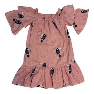 Zara Basic Red Pinstripe Tucan Dress